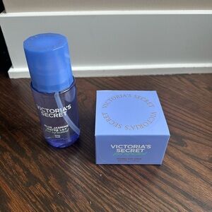 Victoria's Secret "Blue Jasmine Water Lily" hair & body mist and body scrub